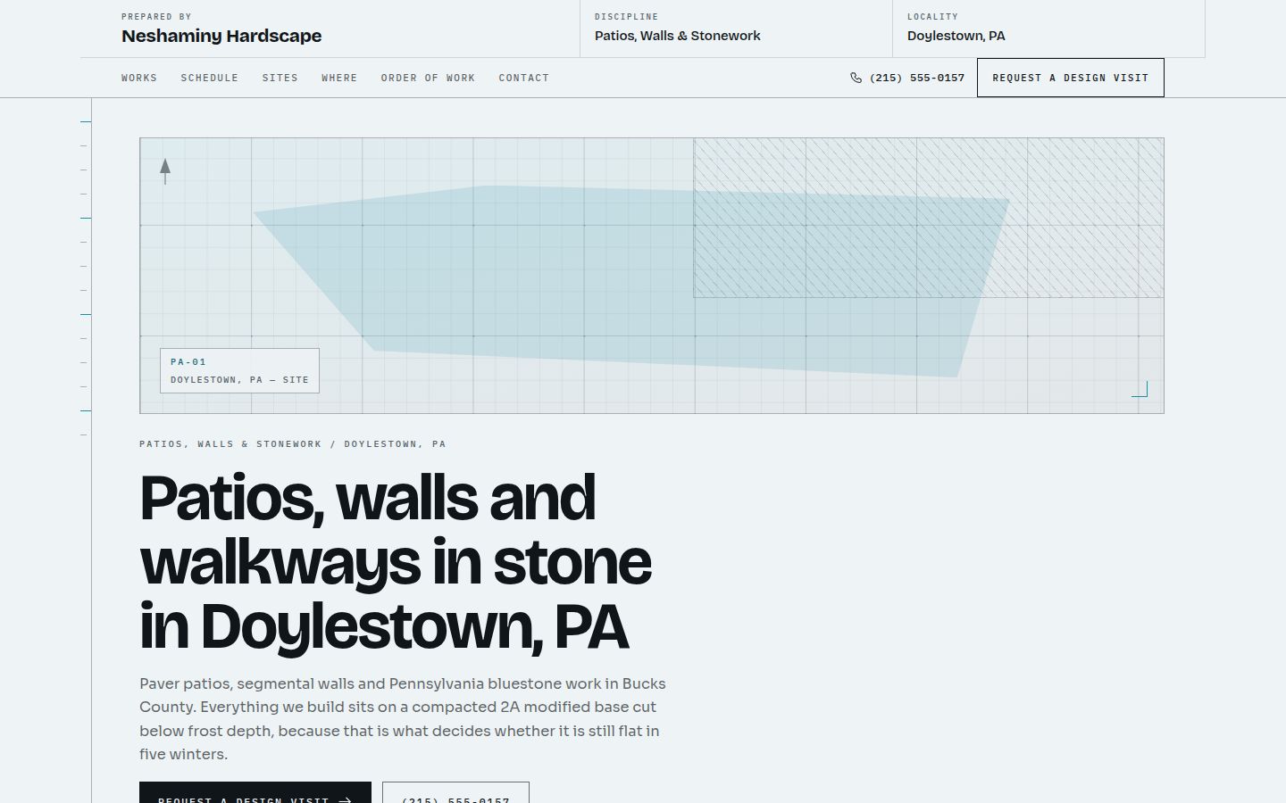 Concept homepage in the Site Survey family